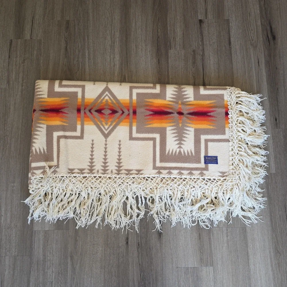 Beaver State Pendleton Harding Wool Blanket USA 68